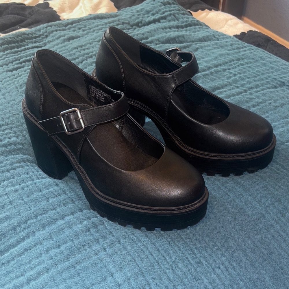 Black Mary Jane Platform Shoes